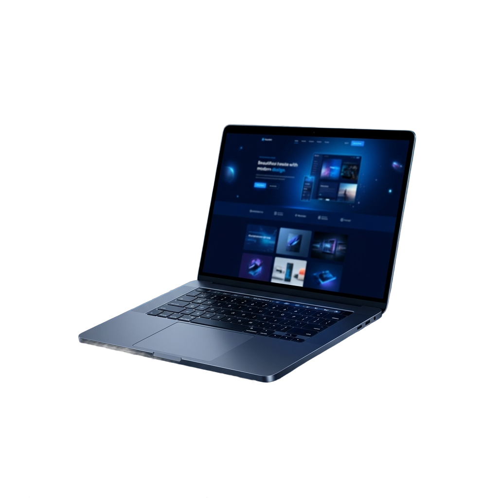 Laptop z nowoczesną stroną internetową